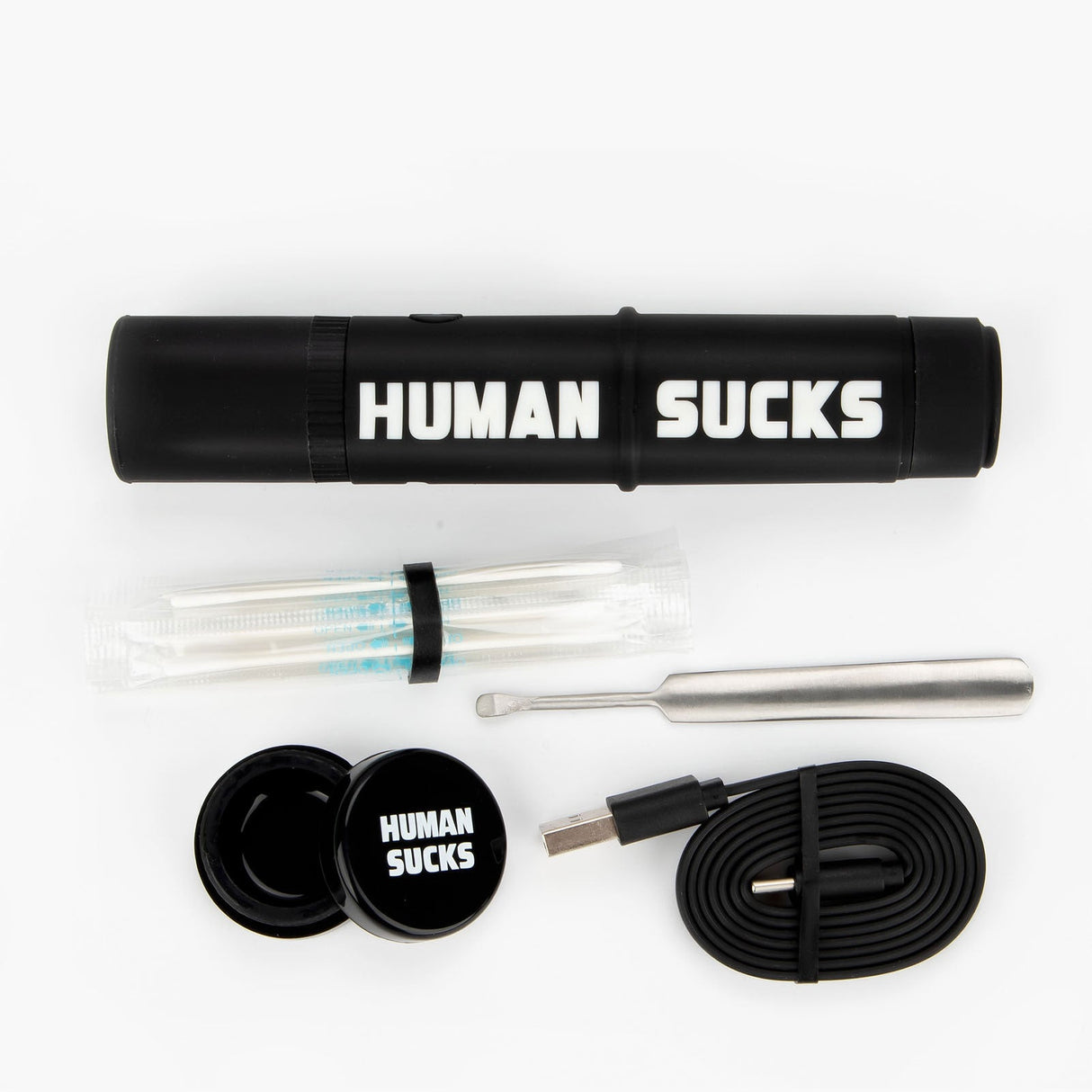 HUMAN SUCKS STINGER 2 electric nectar collector kit with accessories, top view