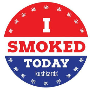 I Smoked Today sticker with red and blue design by KKARDS, ideal for personalizing items