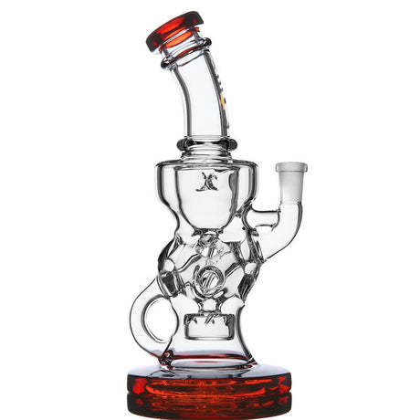 Beta Glass Labs Alpha 2.0 Dab Rig with Amber Accents, Front View on White Background