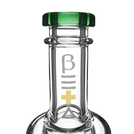 Beta Glass Labs Alpha 2.0 Dab Rig in Green Stardust, 14mm, Close-up Side View