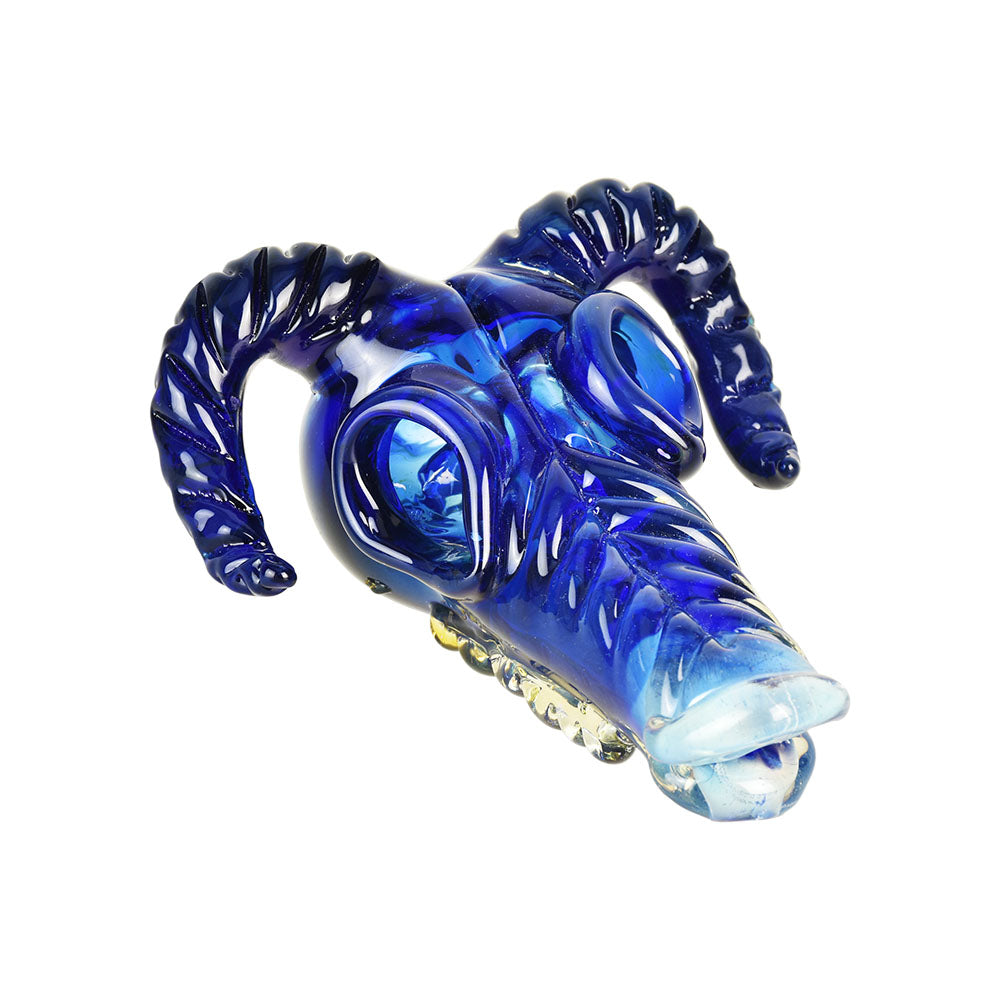 Immortal Ram Hand Pipe in Borosilicate Glass, Durable with Deep Bowl, Top View