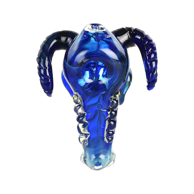 Immortal Ram Hand Pipe in Borosilicate Glass, Front View on White Background