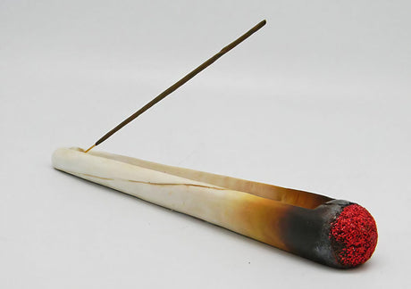 Novelty Incense Burner designed as a Burning Cigarette - 10.5" Size - Angled View