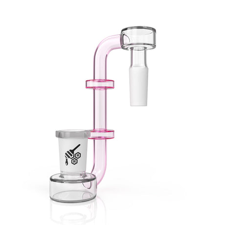 Honeybee Herb J Drop Down in Pink - Clear Glass Adapter with Side Angle View