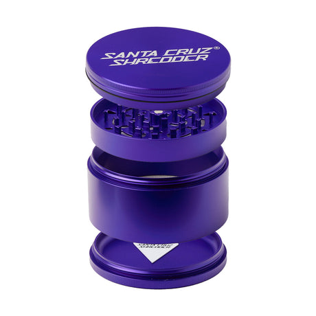 Santa Cruz Shredder Jumbo 4 Piece Grinder in Purple, Front View, Precision Teeth