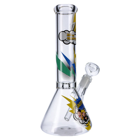 Jay & Silent Bob 12" Beaker Water Pipe with Slit-Diffuser Percolator, Side View
