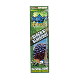 Juicy Jays Hemp Wraps 25 Pack, Black N' Blueberry flavor, front view on white background