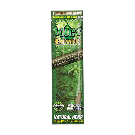 Juicy Jays Hemp Wraps 25 Pack - Natural Flavor, Front View on Striped Background
