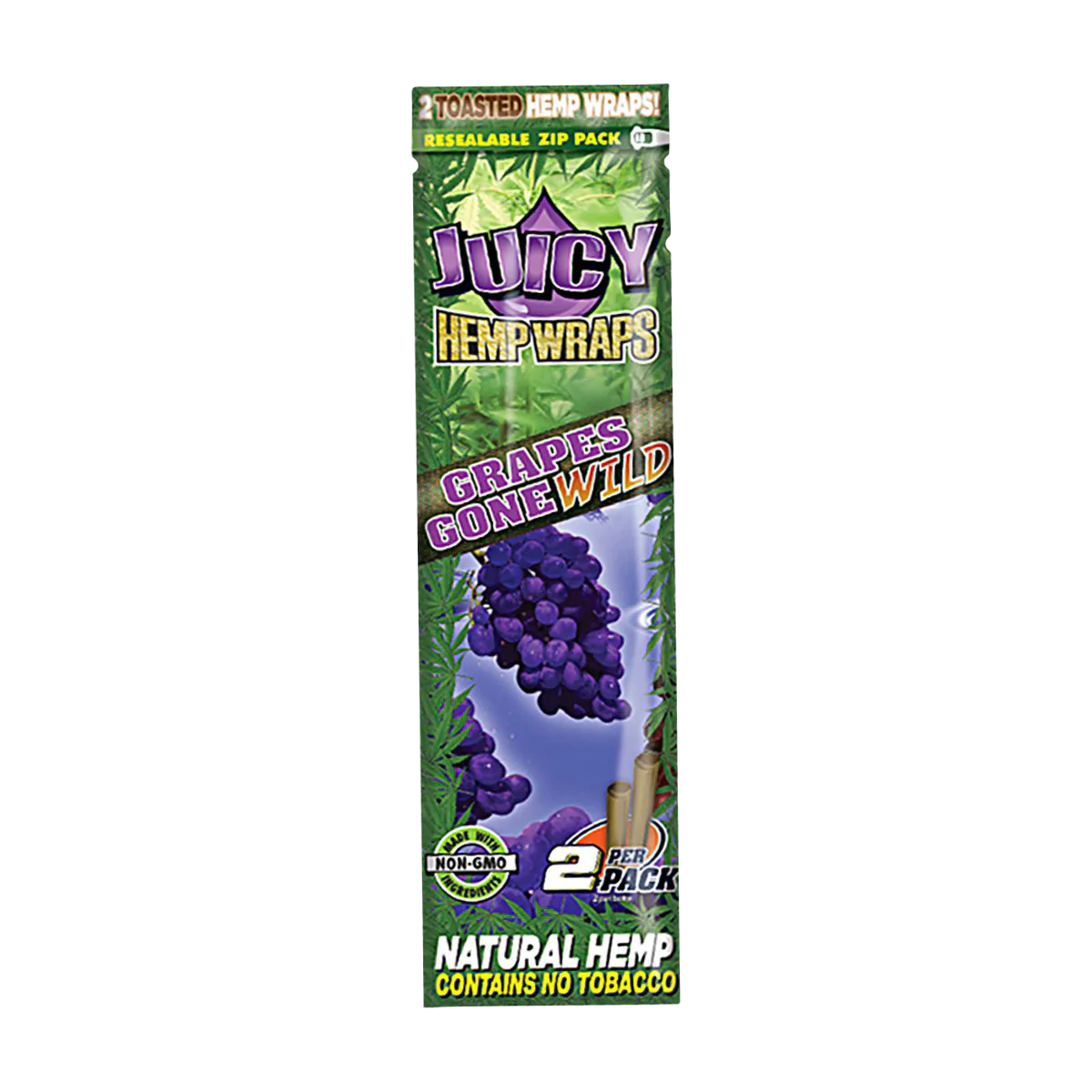 Juicy Jays Hemp Wraps 25 Pack - Grapes Gone Wild Flavor - Front View