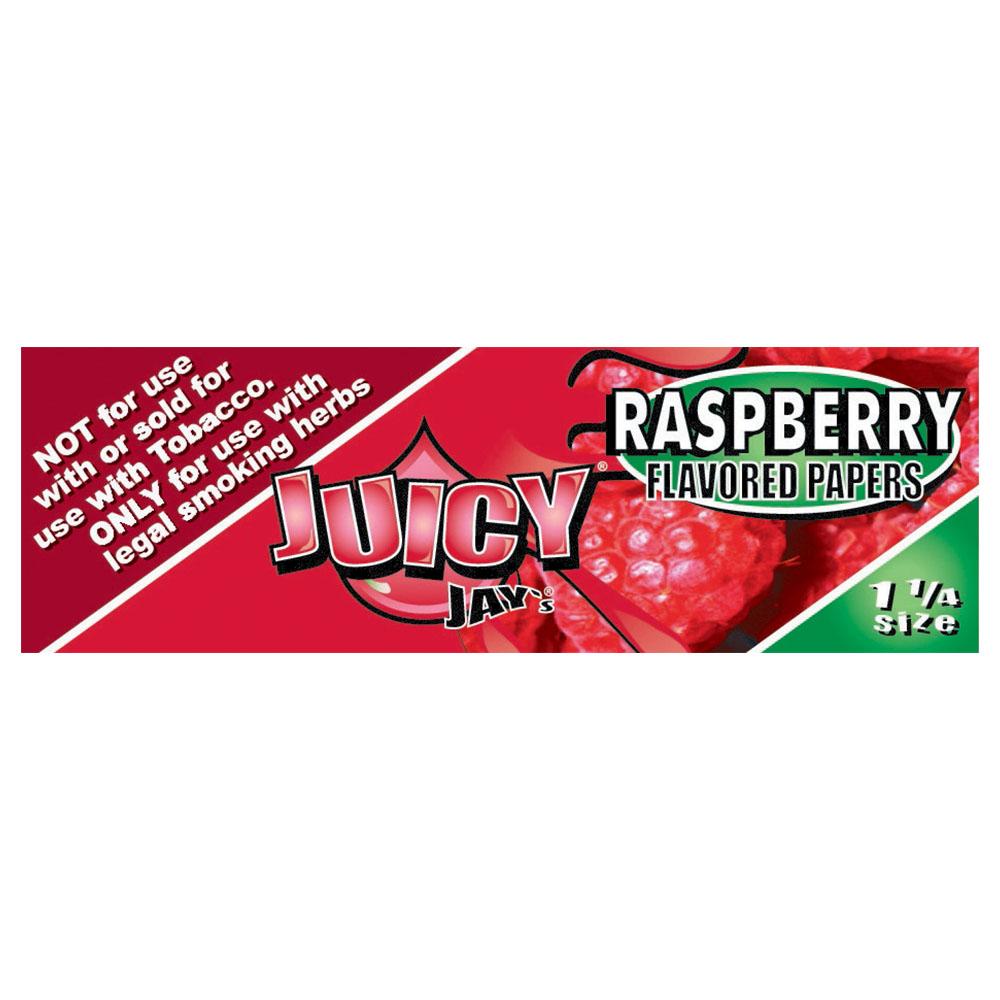 Juicy Jays 1 1/4 Raspberry Flavored Rolling Papers - Front View 24 Pack