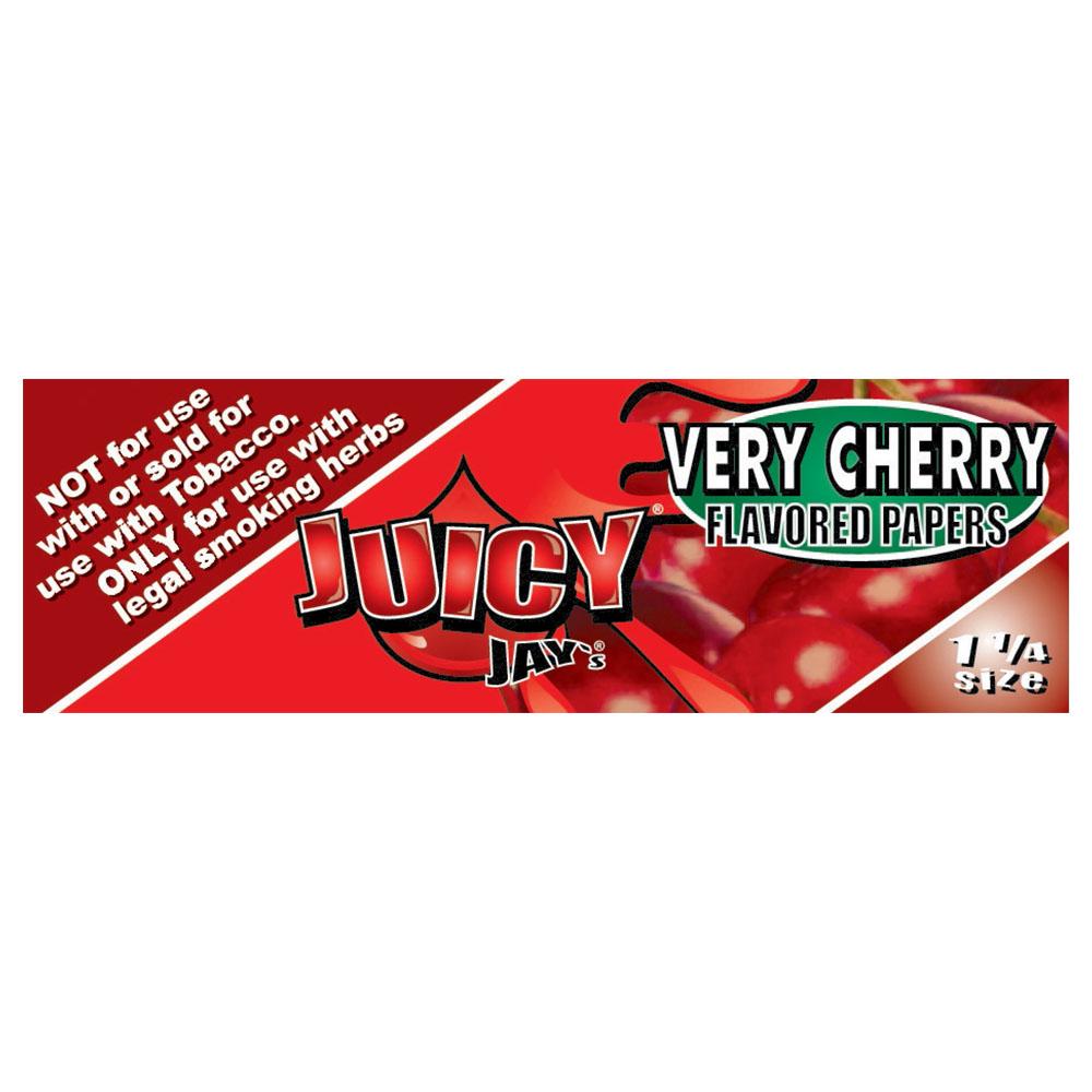 Juicy Jays 1 1/4 Size Rolling Papers 24 Pack with Very Cherry Flavoring - Front View