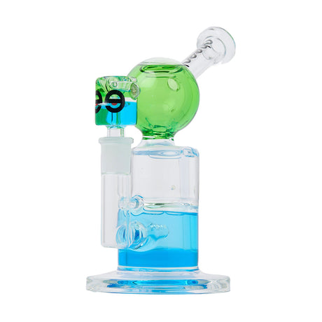 Cheech Glass 8" Triple Glycerin Bong in Blue Green, front view on white background