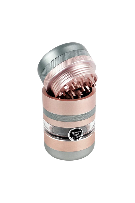 Kannastor GR8TR V2 Jar Body Grinder for Dry Herbs, 2.2" Steel, Front View on White