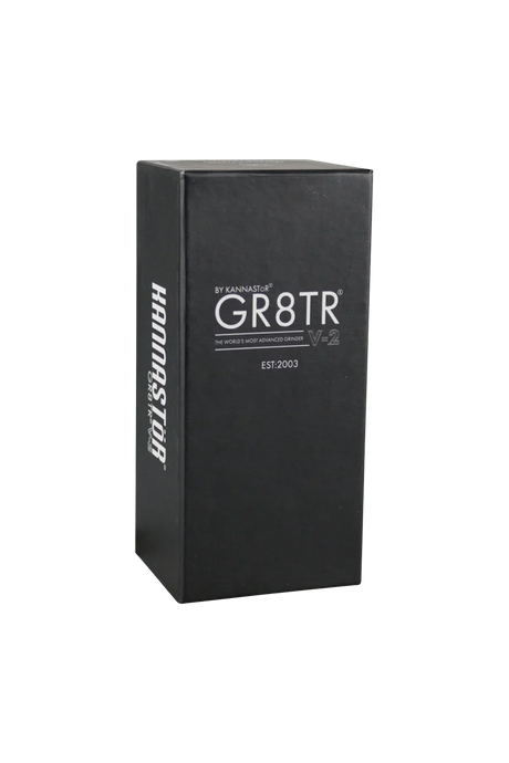 Kannastor GR8TR V2 Solid Body Grinder packaging, 2.2" steel for dry herbs