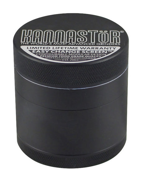Kannastor 2.5" Multi Chamber Aluminum Grinder, 4-Part Design with Closable Lid - Front View