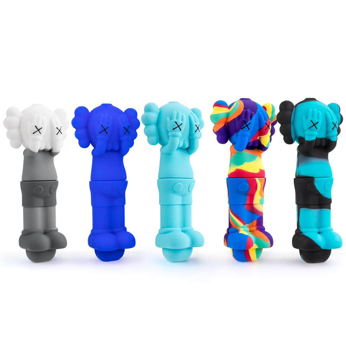KAWS-inspired PILOTDIARY Silicone Pipes in Various Colors - Front View