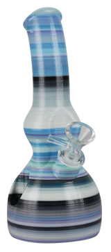 Kayd Mayd 3D Printed "Gonzo" Water Pipe, 8" Beaker Design, Color Striped, Side View