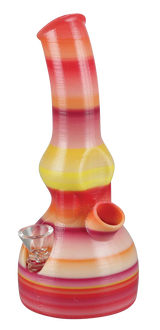 Kayd Mayd 3D Printed "Gonzo" Water Pipe in vibrant red and yellow, 8" tall, front view