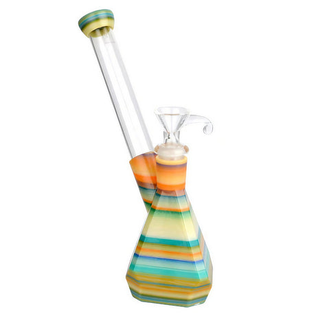 Kayd Mayd "The Vertex" Water Pipe with colorful beaker design and clear stem