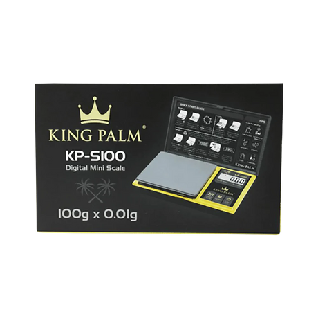King Palm Gold-Plated Black Digital Mini Scale with 0.01g accuracy on white background