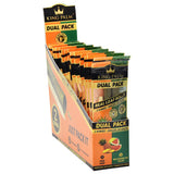 King Palm Dual Pack Rolling Papers in Pine Drip/Watermelon, 10pc Display Box, Angled View