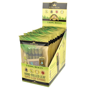 King Palm Kingsize Pre-Roll Wraps display box with 40 rolls for bulk purchase