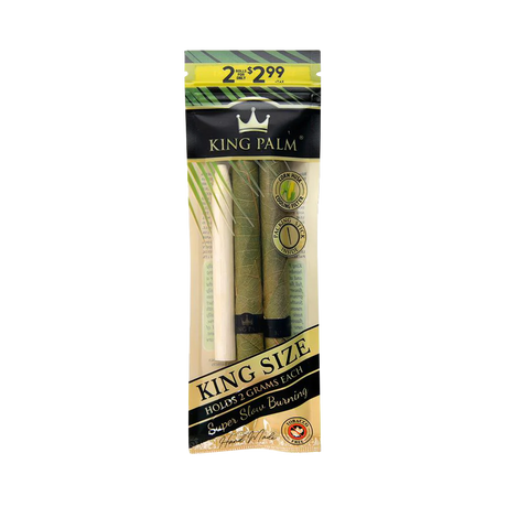 King Palm Kingsize Pre-Roll Wraps package front view displaying 2 rolls for $2.99