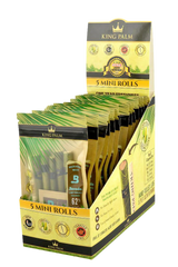 King Palm Mini Rolls Wrap Pouches 75 Pack Display Box for Dry Herbs, Front View