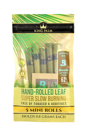 King Palm Mini Rolls Wrap Pouches, 75 Pack, for Dry Herbs, Front View