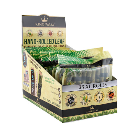 King Palm Pre-Roll Wraps King XL 8 Pack displayed in an open box, front view