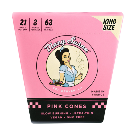 Blazy Susan King Size Pink Paper Cones, slow burning and ultra-thin, front view