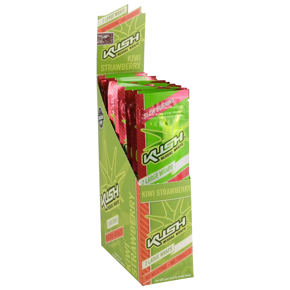 Kush Canadian Hemp Wraps Kiwi Strawberry flavor, 25 pack front view