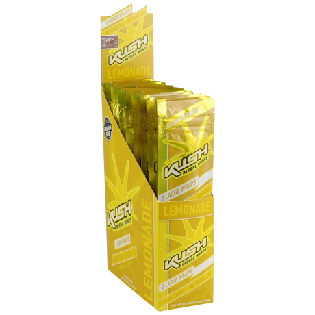 Kush Canadian Hemp Wraps Lemonade Flavor, 25 Pack Display Box, Front View