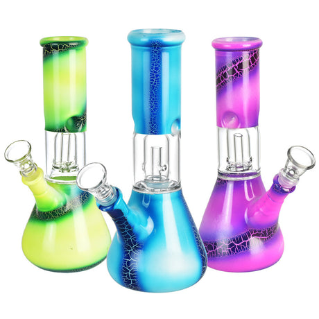 Lava Ombre Beaker Water Pipes in Green, Blue, and Purple - 8" 14mm Female Joint