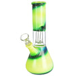 Lava Ombre Beaker Water Pipe, 8" tall, 14mm female joint, front view on white background