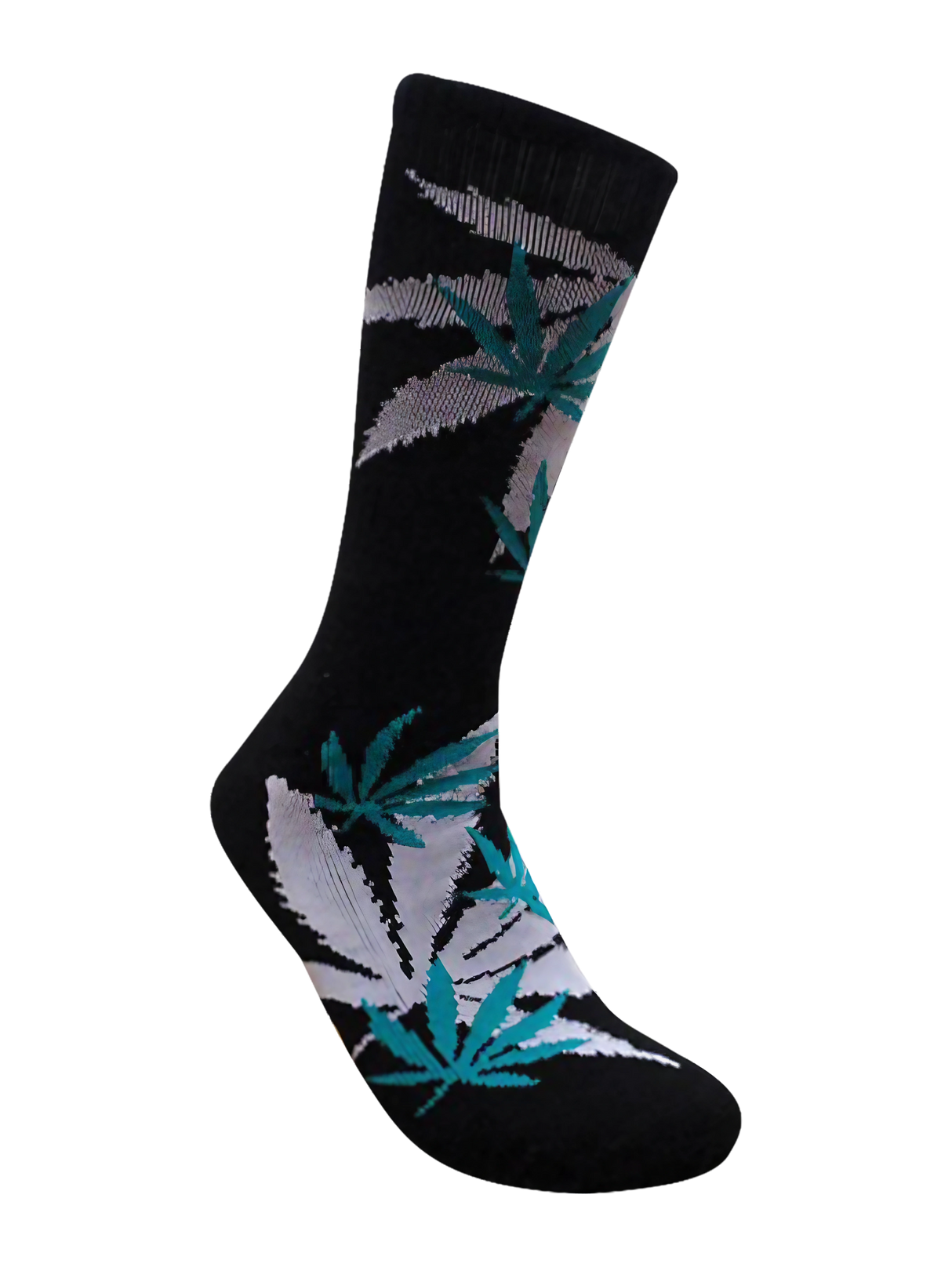 Leaf Republic Weed Socks featuring cannabis leaf design, comfortable fit, side view