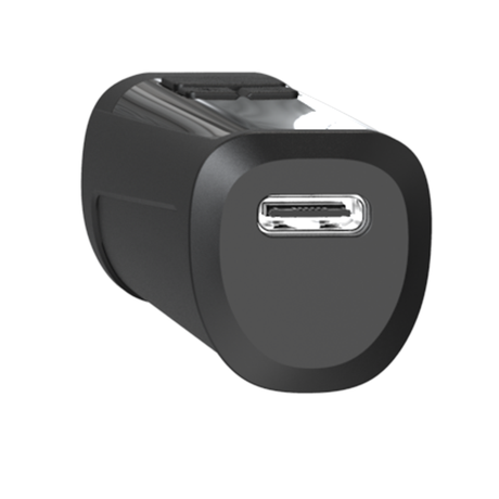 Cartisan Tac Vaporizer in black, compact design with USB port - front view
