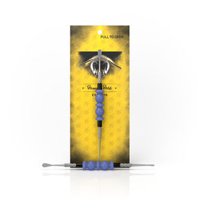 Honeybee Herb BLISS DAB TOOL in Light-Blue with stainless steel tip, front view on branded package