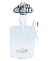 Light Blue Quartz Bubbler by Valiant Distribution, 7in tall, 90-degree joint, front view on white