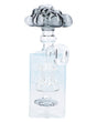 Light Blue Quartz Bubbler, 7in Borosilicate Glass, 90 Degree Joint, Front View on White Background