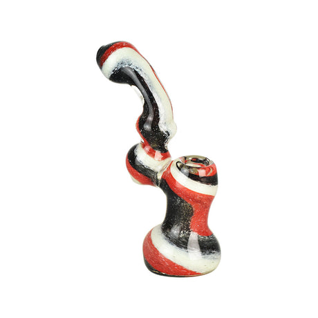 6.5" Light Spectrum Spiral Bubbler Pipe with Unique Design on White Background