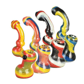 Assortment of Light Spectrum Spiral Bubblers with Unique Design, 6.5" Borosilicate Glass