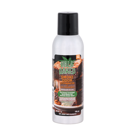 Smoke Odor 7oz Enzyme Spray in 'Half Baked' scent, front view on seamless white background
