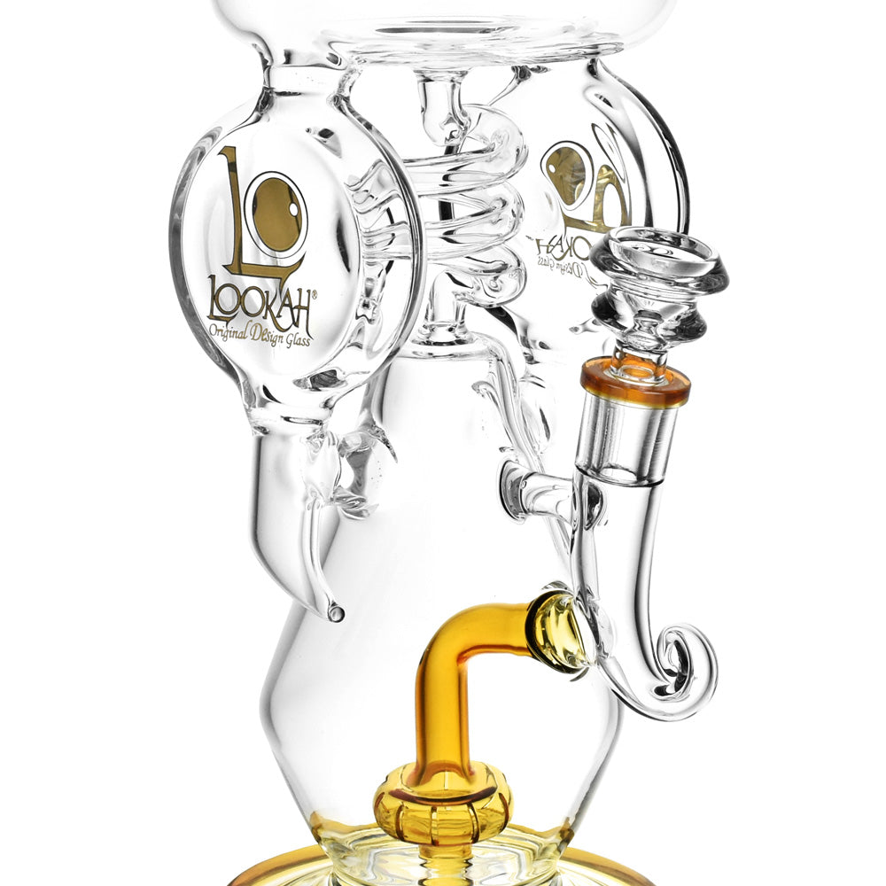 Lookah Glass Aroma Dome Water Pipe with Recycler Design in Borosilicate Glass, Front View