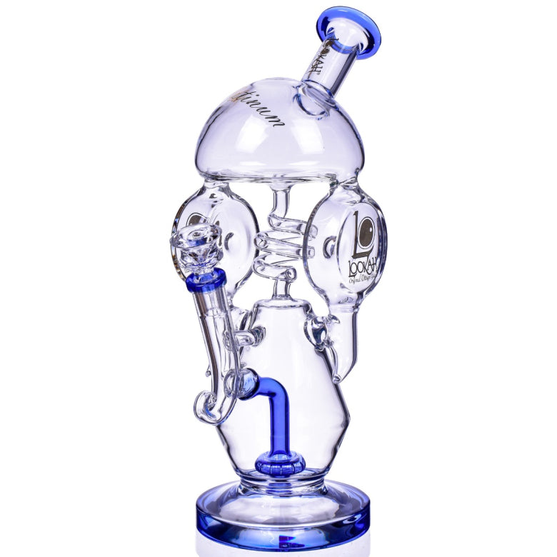 Lookah Glass Aroma Dome Water Pipe with 45 Degree Joint and Recycler Design, Front View