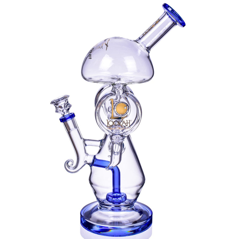 Lookah Glass Aroma Dome Water Pipe with Recycler Design in Borosilicate Glass, Front View