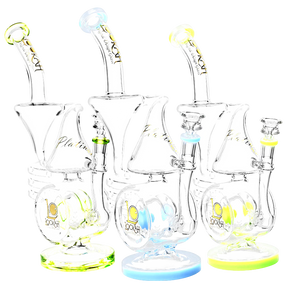 Lookah Glass Dream Daze Water Pipe with intricate recycler design, 13.5" tall, for dry herbs