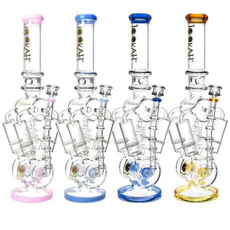 Lookah Glass High Frontier 20" Recycler Bongs in Various Colors - Front View