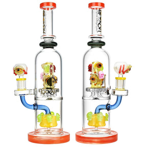 Lookah Glass Third Eye Heady Water Pipes, 13 inches, 14mm female joint, intricate design, front view
