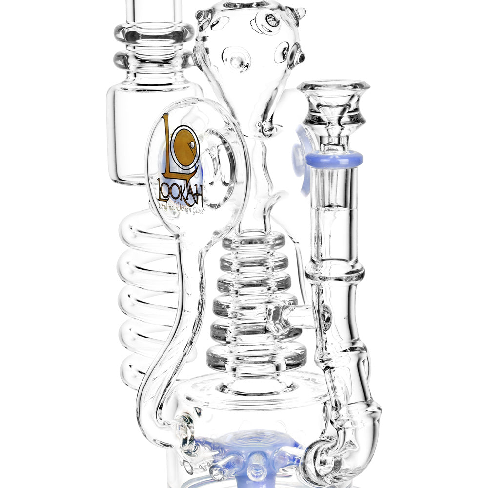 Lookah Glass Warlord Spiral Recycler Bong with Heavy Wall and 12.5" Height, Front View